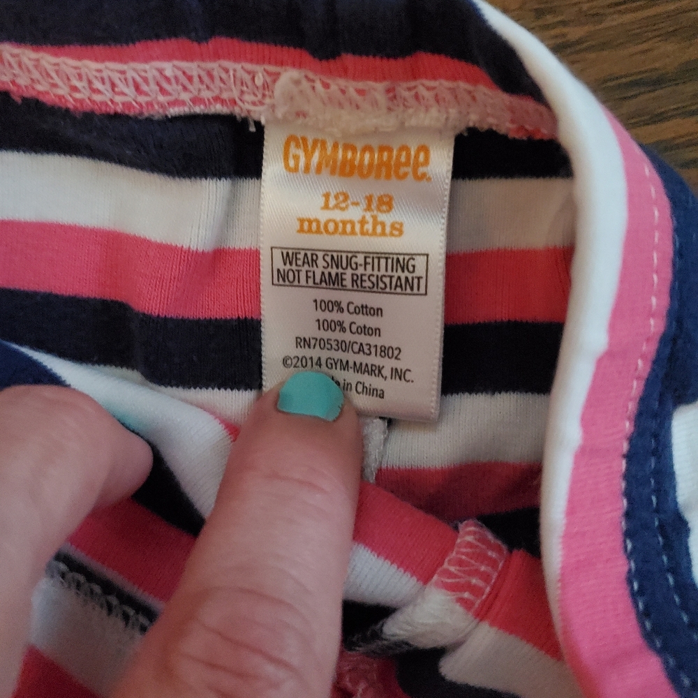 GYMBOREE OUTLET Girls 12/18M pink/ blue pajamas Paris gymmies - Picture 8 of 9